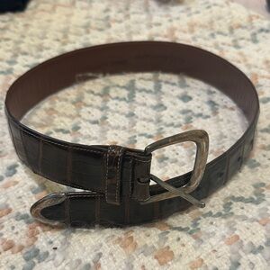 Vintage Ralph Lauren RL85 Genuine Alligator Leather Belt with Sterling Silver